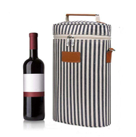 مخصص المحمولة زجاجتين معزول أكياس النبيذ العزل التخييم حزب السفر حقيبة تبريد النبيذ الحرارية