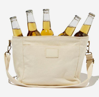 المحمولة صديقة للبيئة القطن قماش المشروبات يمكن معزول أكياس نزهة السفر البيرة زجاجة برودة حقيبة