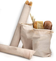 أكياس خبز كبيرة من الكتان العضوي قابلة لإعادة الاستخدام أكياس خبز قطنية صديقة للبيئة مثالية للخبز محلي الصنع