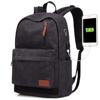 حقيبة ظهر مدرسية مقاومة للماء مع USB شحن حقيبة ظهر للكلية حقيبة كمبيوتر محمول من القماش