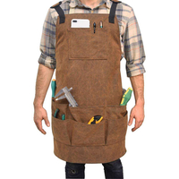مريلة عمل رجال الأعمال النجارة مع 9 جيوب أدوات لعمال الأخشاب مريلة لحام قماشية مشمع متين لميكانيكي البستاني B