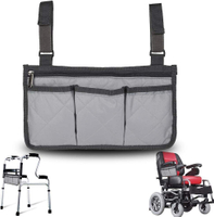 حقيبة حمل للكرسي المتحرك حقيبة مسند للذراع للمشايات الدوارة والكراسي ذات العجلات الكهربائية وسكوترات الركبة ومنظم التخزين الجانبي