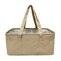 حقيبة يد لحفاضات الأطفال بشعار مخصص 14 15 17 بوصة حقيبة حمل منظم للحضانة من القماش القطني الدائم