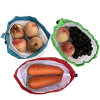 صديقة للبيئة قابلة لإعادة الاستخدام الغسيل RPET شبكة قابلة للغسل تنتج حقيبة لتخزين الخضار الفاكهة الغذاء