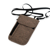 مخصص المحمولة السفر الحقيبة محفظة الرقبة مع RFID حجب حامل جواز السفر للرجال النساء