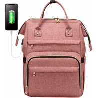 2022 مصنع شعار مخصص للمرأة السفر حقيبة مدرسية على ظهره مع منفذ Usb حقيبة كمبيوتر محمول كبيرة لطيفة بالجملة