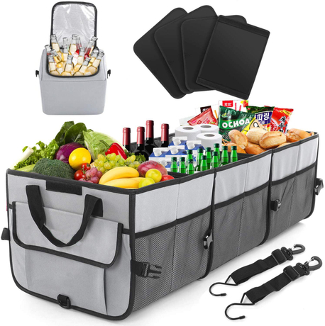 Amazon Hot Deals Multifunctional Portable سعة كبيرة تخزين منظم صندوق السيارة قابل للطي مع حقيبة تبريد