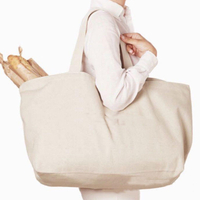 قابلة لإعادة الاستخدام بالجملة النساء البقالة التي يعاد استخدامها حقيبة يد قابلة للطي سميكة قماش القطن أكياس التسوق الصديقة للبيئة