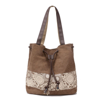 حقيبة يد نسائية قماشية ذات مبيعات ساخنة من أمازون مع حقيبة تسوق مطبوعة