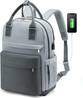 مقصورات متعددة عالية الجودة من النايلون USB لشحن الرجال بشعار مخصص للكمبيوتر المحمول على ظهره حقيبة ظهر للسفر والمدرسة