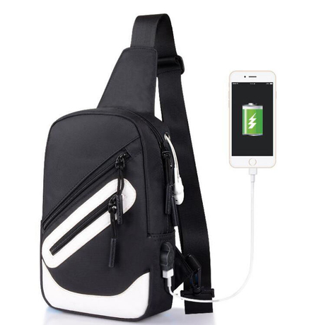 أكسفورد USB شحن حقيبة كروسبودي مخصص مطبوعة للرجال مصمم صغير رسول حقيبة كتف الصدر مصنع مقاوم للرائحة
