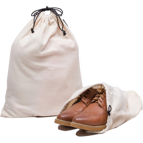 OEM ايكو قابلة لإعادة الاستخدام شعار مخصص أحذية السفر حقيبة الغبار النسيج الطبيعي سلسلة الحقيبة حقيبة حذاء قطنية الرباط