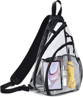 أزياء للماء كبيرة شفافة شفافة PVC حبال الكتف حقائب السفر في الهواء الطلق شعار مخصص رجالي حقيبة كروسبودي